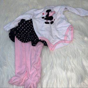 Poodle outfit with ruffle pants — 3-6 months